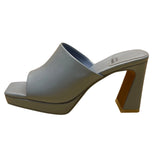 Jeffrey Campbell Women’s Light Blue Faux Leather Open-Toe Heeled Sandals Size 7