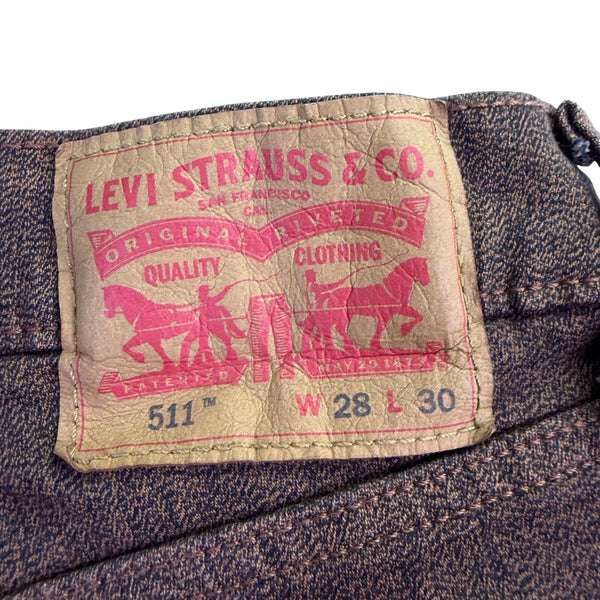 Levis Womens Brown Cotton-Blend Skinny Jeans Denim Stretch Slim Fit W28 L30