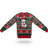 Disney Unisex Green Red Mickey Mouse Holiday Sweater Christmas Size Large