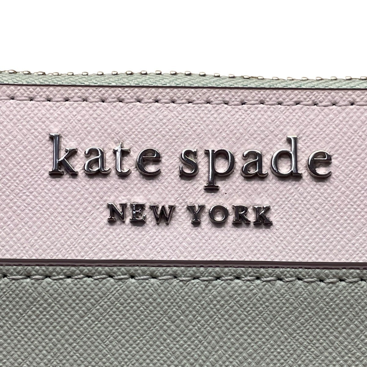 Kate Spade Women’s Light Green & White Leather Zip Around Wallet