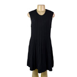 Pomander Place Womens Black Ribbed Knit Sleeveless Dress Sz L - New