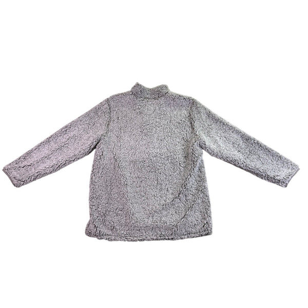USA Palm Mens Grey Reversible Sherpa Fleece Pullover 6-Way Stretch Warm Sz L