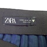 Zara Womens Navy Polyester Pleated Maxi Skirt Size M