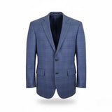 Jos. A. Bank Mens Blue Wool Plaid Suit Jacket Reserve Collection Size 43R