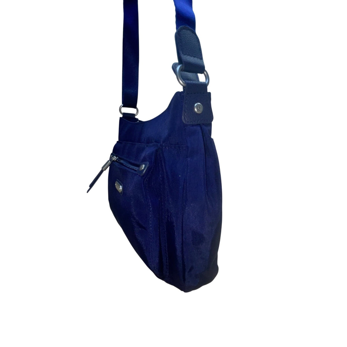 Baggallini Women’s Blue Nylon Adjustable Strap Multiple Pockets Crossbody Bag