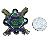 Chantilly Lace Softball Team Lapel Pin Gold & Enamel Crossed Bats Fairfax VA