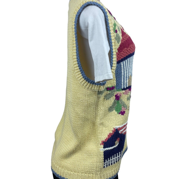 Orvis Women’s Yellow Knitted Vest Sz M