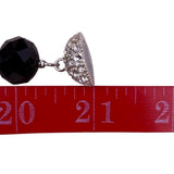 Faceted Glass Bead Necklace Black Magnetic Clasp Handmade Artificial Pearls 