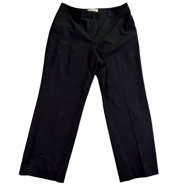 Lafayette 148 Black Wool & Elastane Womens Straight-Leg Trousers Size 12