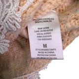 GB Women Beige Lace Trim Pullover Sweater Lightweight Size M