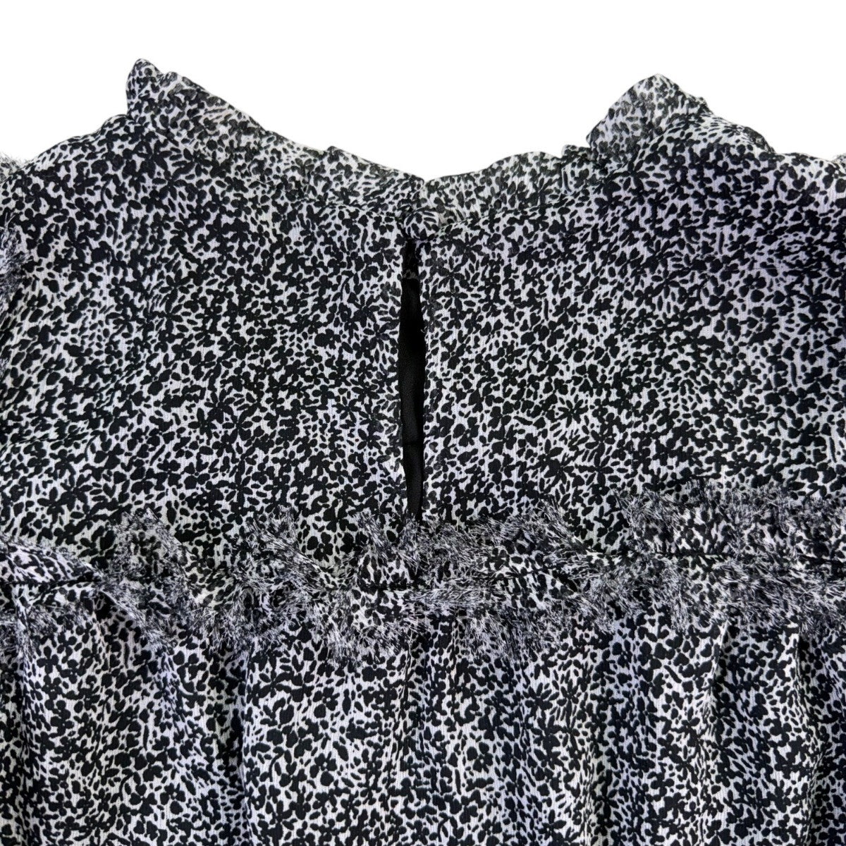 1. State Womens Black & White Ruffle Sleeve Floral Print Midi Dress Size S