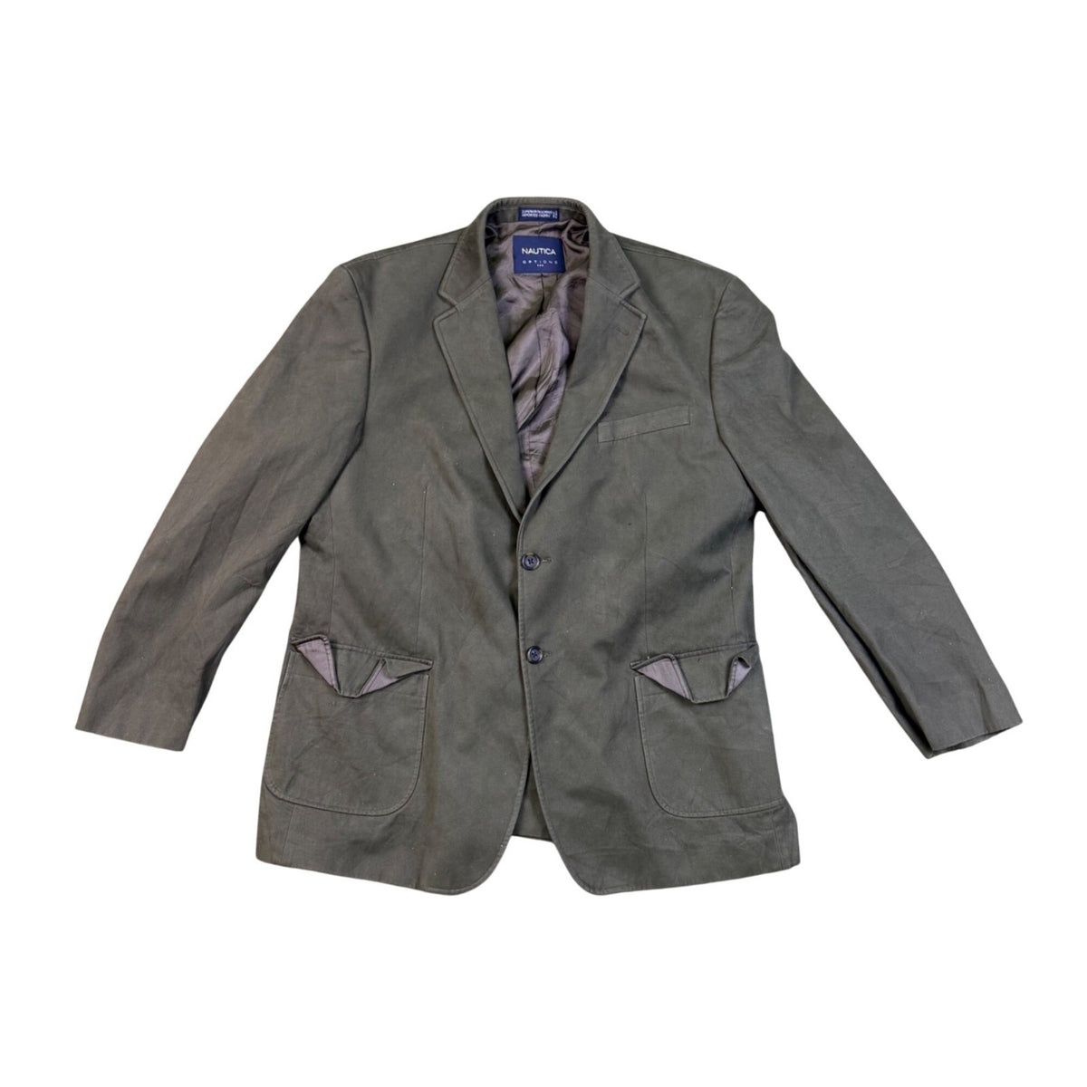 Nautica Mens Olive Blazer Jacket Classic Fit Interior Lining Stylish Size 42R
