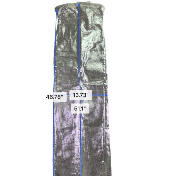 Zara Womens Silver Metallic Denim Fitted Strapless Maxi Dress Stunning Size XS 