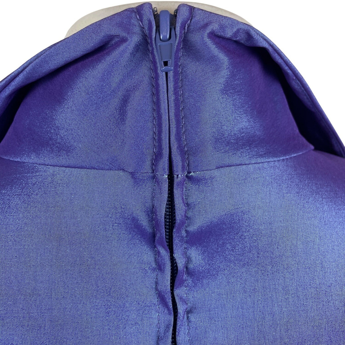 Tadashi Womens Purple Ruched Satin Long-Sleeve Blouse Top Zip Back Sz 10