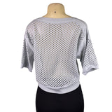 Rebecca Taylor Womens Lavender Open Knit Short Sleeve Sweater Size S