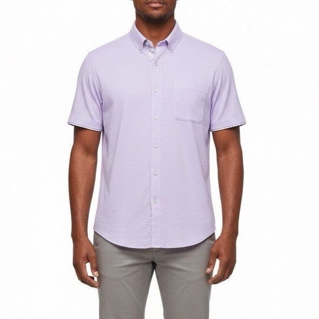 Tommy Bahama Men’s Solid Purple Short Sleeve Button-Up Shirt Sz XL