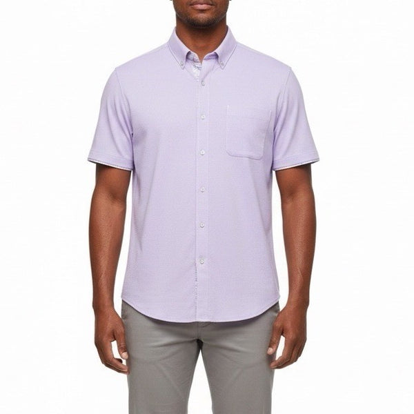 Tommy Bahama Men’s Solid Purple Short Sleeve Button-Up Shirt Sz XL