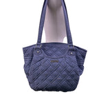Vera Bradley Women’s Gray Quilted Nylon Zip Closure Double Strap Shoulder Bag