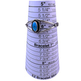 Sterling Silver Girls Turquoise Stone Cuff Bracelet Lightweight Jewelry
