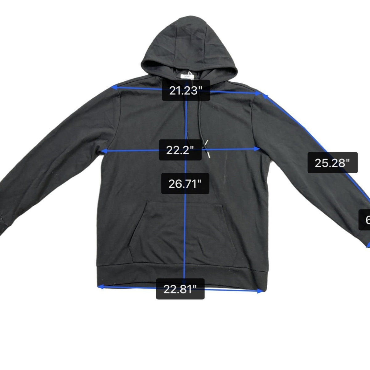Coofandy Mens Black Hoodie Casual Lightweight Pullover With Pockets Sz XL