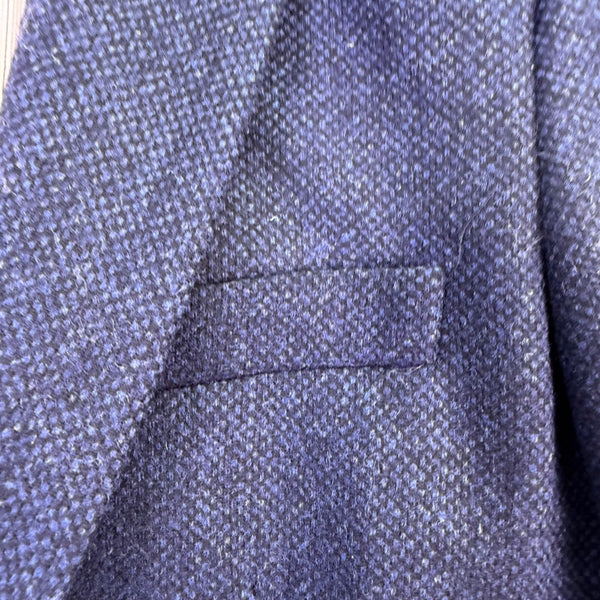 Zara Basic Womens Navy Cotton Blazer Single Button Lined Slim Fit Size M