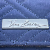 Vera Bradley Women’s Navy Quilted Fabric With Back Zip Pocket Wallet Clutch