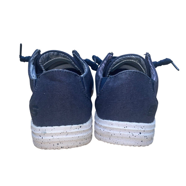 Skechers Men’s Navy Blue Textile Memory Foam Slip-On Loafers Shoes Size 10