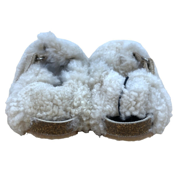 Zara Furry Youth Girl Tan Slippers Sz 10.5 - Cotton / Suede NWOB