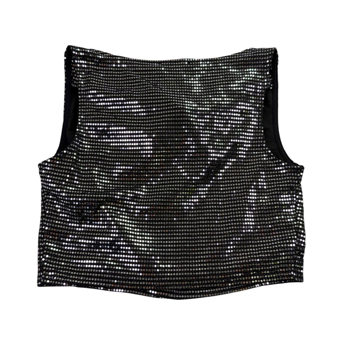 Sincerely Jules Womens Silver Lurex Sequined Crop Top & Skirt Set Size S
