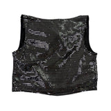 Sincerely Jules Womens Silver Lurex Sequined Crop Top & Skirt Set Size S