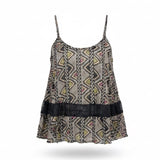BCBG Generation Womens Beige Multi-Color Camisole With Lace Trim Size XXS