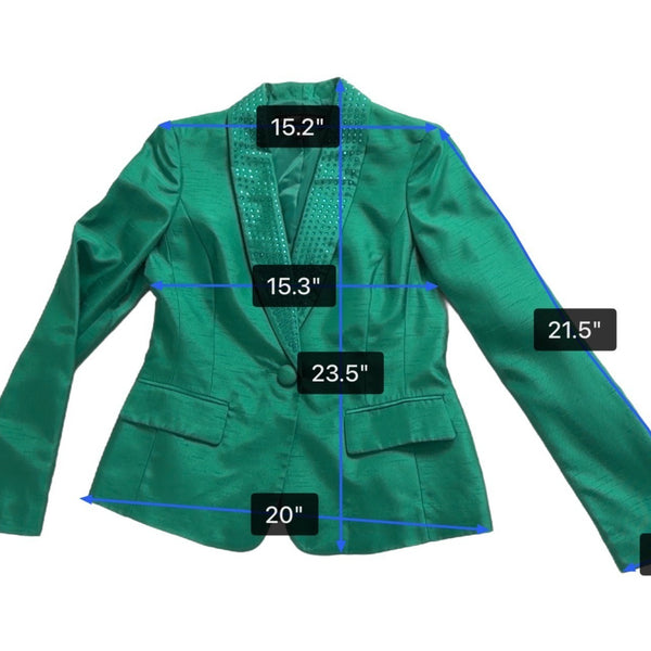 Albert Nipon Womens Green Dress & Jacket Set Elegant Formal Outfit Size 4