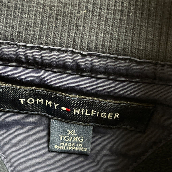 Tommy Hilfiger Mens Navy Full Zip Mock Neck Track Jacket Red Accents XL