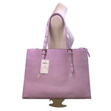 Nubily Women’s Lavender Faux Leather With Long Straps Zipper Pocket Laptop Tote
