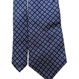 Jos A Bank Mens Navy Silk Geometric Pattern Classic Tie 100% Silk