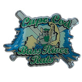 Cape Cod Bass River Rats Enamel Pin With Dual Clutch Backing
