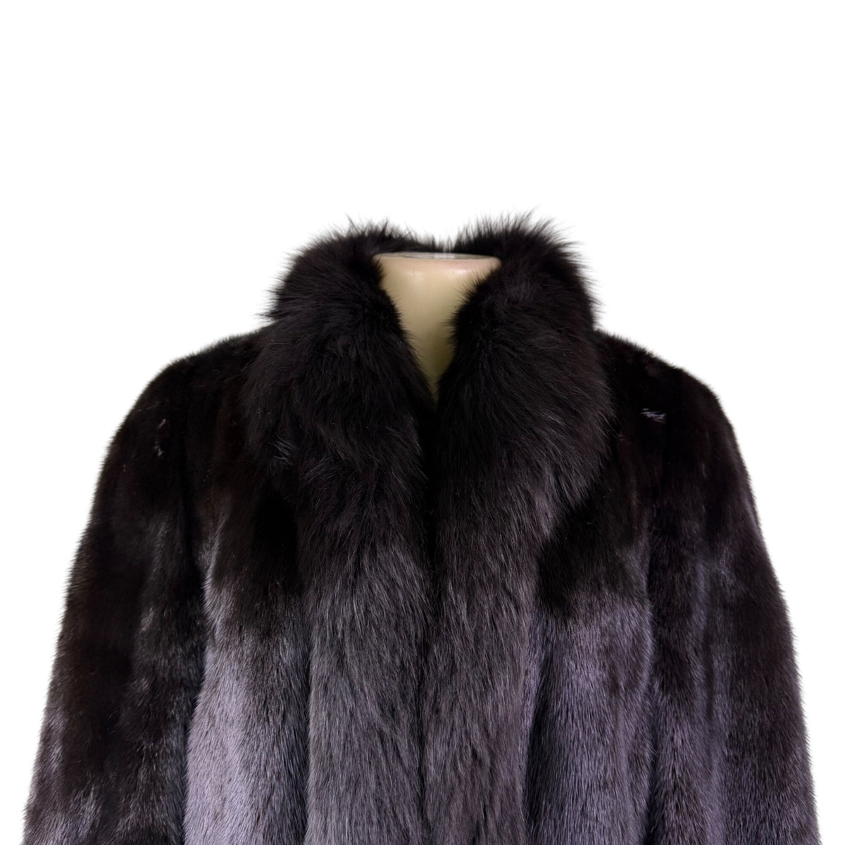 Rosendorf/Evans Womens Black Genuine Mink Fur Coat Luxurious Vintage Sz M