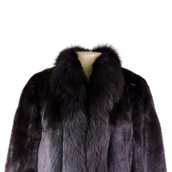 Rosendorf/Evans Womens Black Genuine Mink Fur Coat Luxurious Vintage Sz M