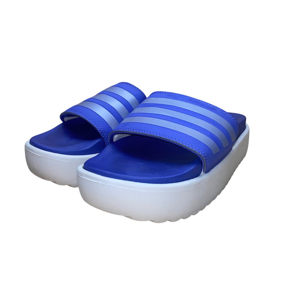 Adidas Women’s Purple & White Synthetic Platform Slide Sandals Size 5