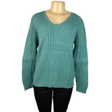 Lauren Ralph Lauren Womens Cable Knit Sweater V-Neck Pullover Sz XL
