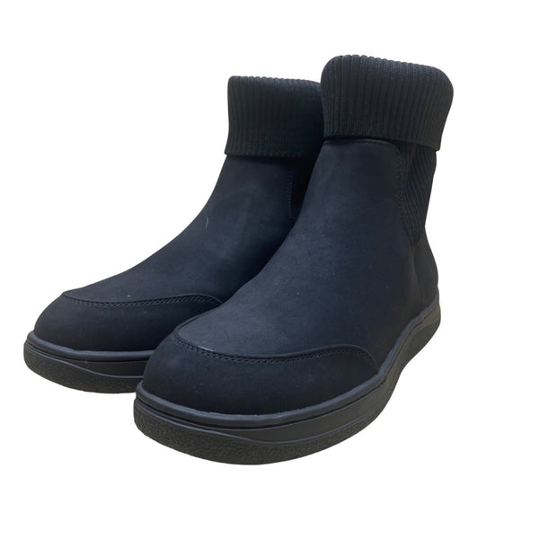 Athlefit Women’s Black Sock-Style Stretchy Collar Slip-On Ankle Boots Size 8
