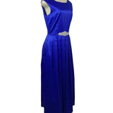 Tahari Vintage-Style Royal Blue Sleeveless Evening Gown Embellished Waist Size 6