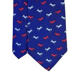 Alynn Mens Blue Silk Horse Pattern Tie Creative American Design USA-Made