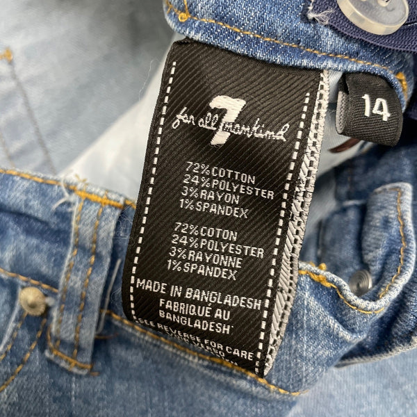 7 For All Mankind Paxtyn Girls Skinny Fit Jeans Blue Denim Size 14