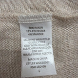 Market & Spruce Womens Navy & Beige Front Twist Knit Top Size L