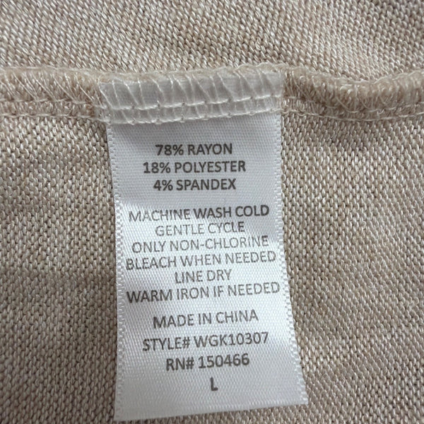 Market & Spruce Womens Navy & Beige Front Twist Knit Top Size L