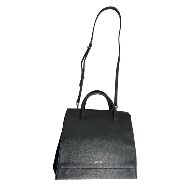 Matt And Nat Women's Adel Purity Black Vegan Leather Shoulder Crossbody Bag Sz M