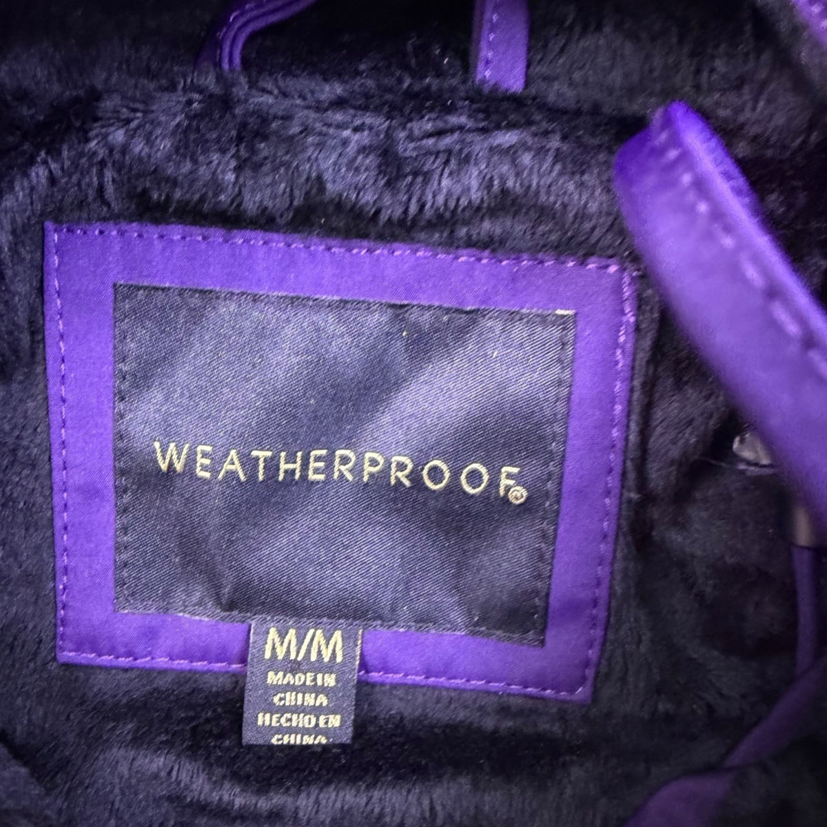 Weatherproof Womens Purple Polyester Rain Jacket With Hood Size M