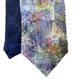 Robert Daskal Mens Multicolor 100% Silk Hand-Painted Tie Abstract Design