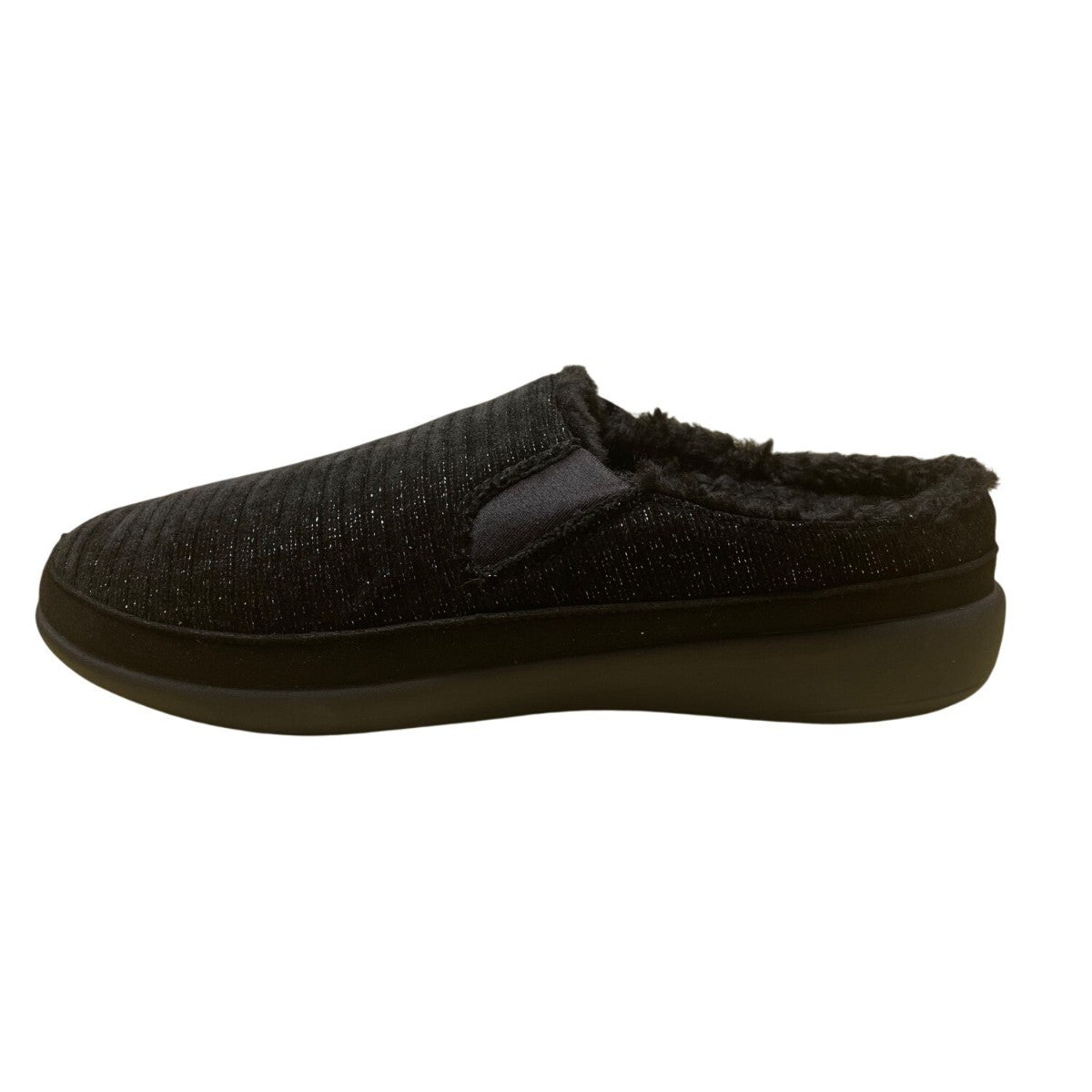 Revitalign Women’s Black Faux Fur Cozy Apres Slip-On Slippers Size 10B